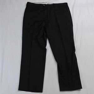 Lanvin 52 / 34 x 29‎ Black Superfine Flat Front Wool Dress Pants